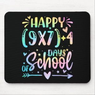 Happy 67 Days Of School Math Teacher Students Six  Mouse Pad