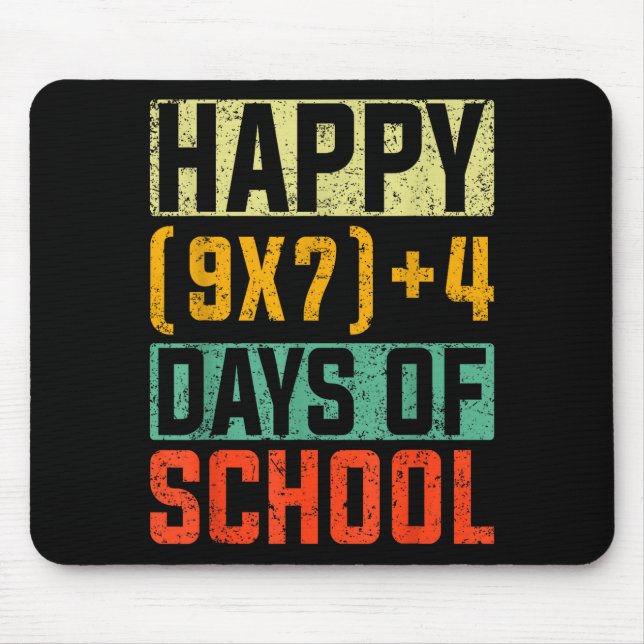 Happy 67 Days Of School Math Teacher Students Six  Mouse Pad (Front)