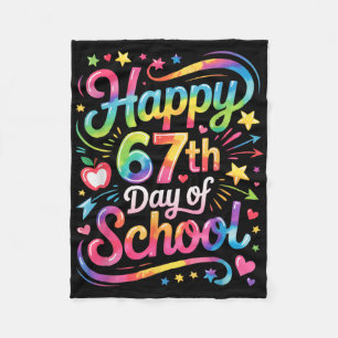 Happy 67 Days Of School Meme100th Day Of School Ti Fleece Blanket
