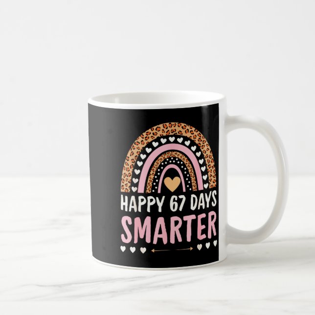 Happy 67 Days Smarter 67th Day Of School Rainbow G Coffee Mug (Right)