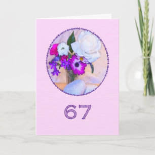 Happy 67th birthday with a flower painting card