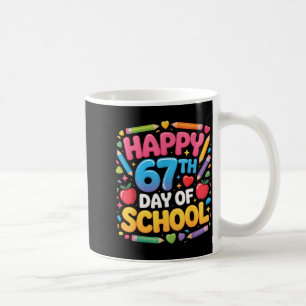 Happy 67th Day Of School Cute Teacher Student Desi Coffee Mug