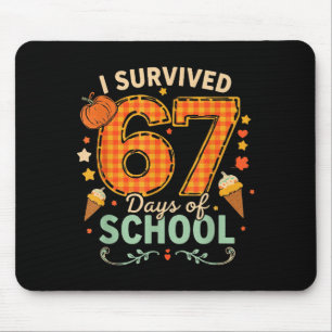 Happy 67th Day Of School Funny Teacher Thanksgivin Mouse Pad