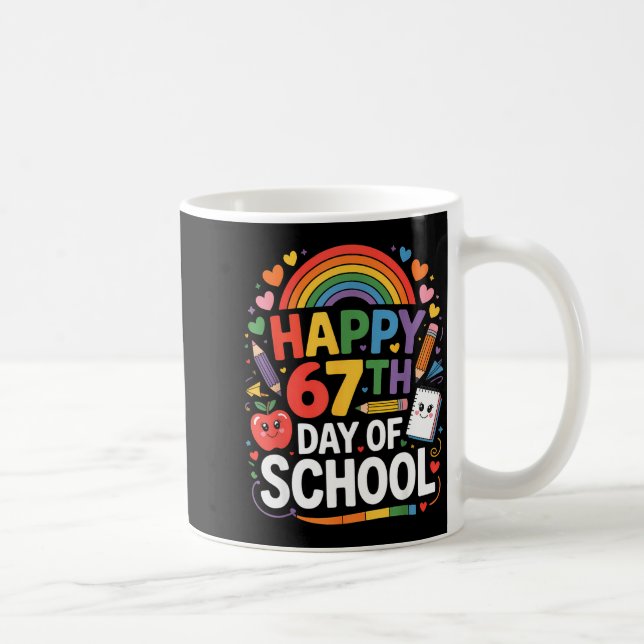 Happy 67th Day Of School Meme 67 Days Of School Ra Coffee Mug (Right)