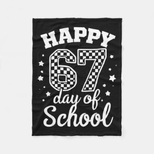 Happy 67th Day Of School Students Teacher Kids 100 Fleece Blanket