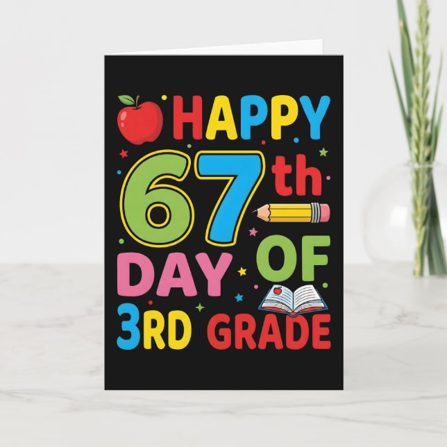 Happy 67th Day of School Teacher Cute Classroom Card (Front)