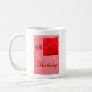 Happy 68th Birthday Dianthus Red Flower Coffee Mug