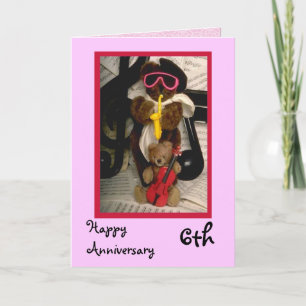 Happy 6th Anniversary, Customisable Card