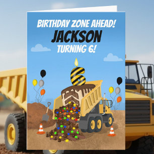 Happy 6th Birthday Dump Truck  Card