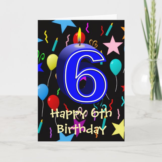 Happy 6th Birthday Greeting Card (Front)