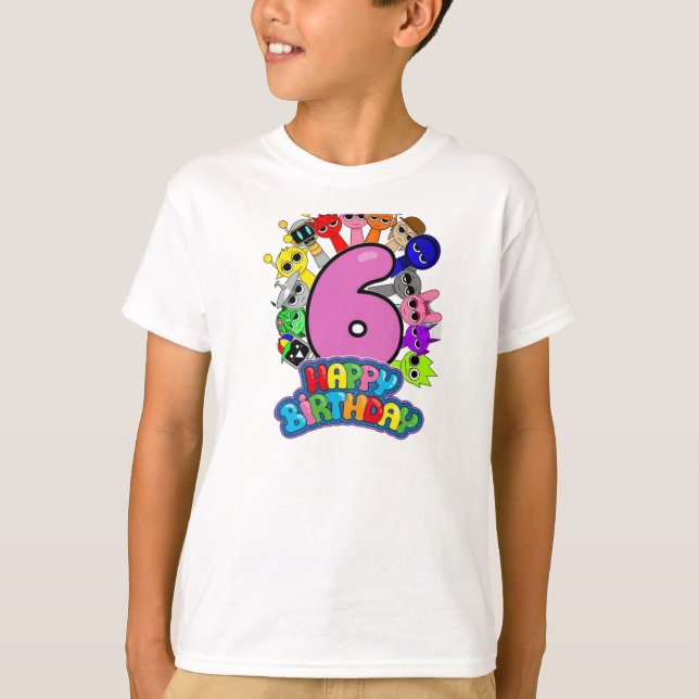 Happy 6th Birthday Sprunki - Simon Funbot Oren T-Shirt (Front)