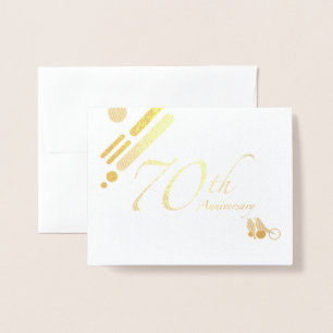 Happy 70th Anniversary Mod Birds Foil Card
