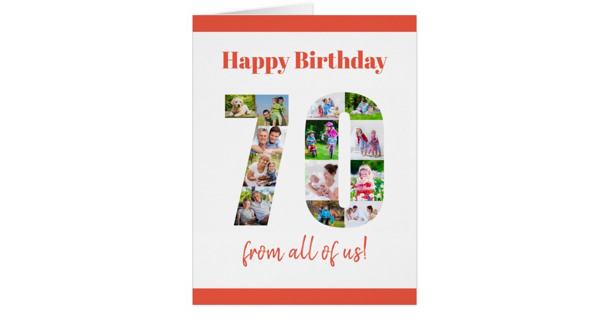 Happy 70th Birthday 70 Number Photo Collage Big | Zazzle.com.au
