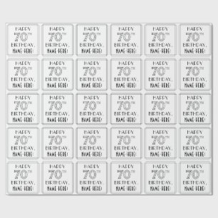 HAPPY 70TH BIRTHDAY; Art Deco Style; Custom Name Wrapping Paper