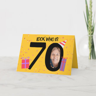 Happy 70th Birthday Big 70 Picture Frame Holiday Card