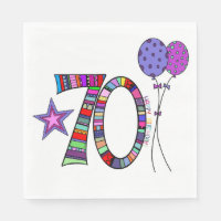 Happy 70th Birthday Colourful Star Balloon