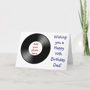Happy 70th birthday for Dad with vinyl record Card