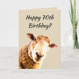 Happy  70th Birthday Funny Sheep Animal Humor Card