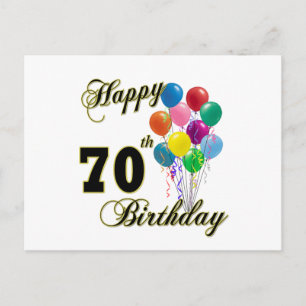 Happy 70th Birthday Gifts and Birthday Apparel Postcard