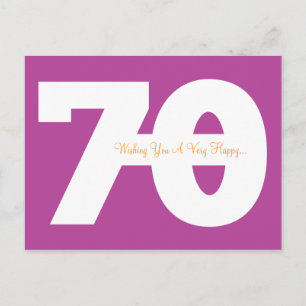 Happy 70th Birthday Milestone Postcards - Magenta
