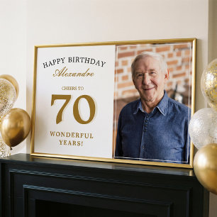 Happy 70th Birthday Personalized Photo Party Sign