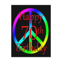 Happy 70th Birthday postcard