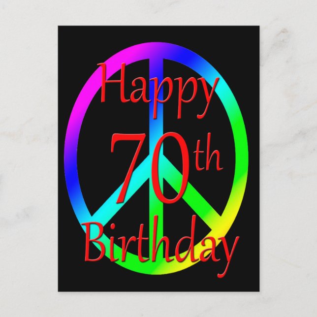 Happy 70th Birthday postcard (Front)