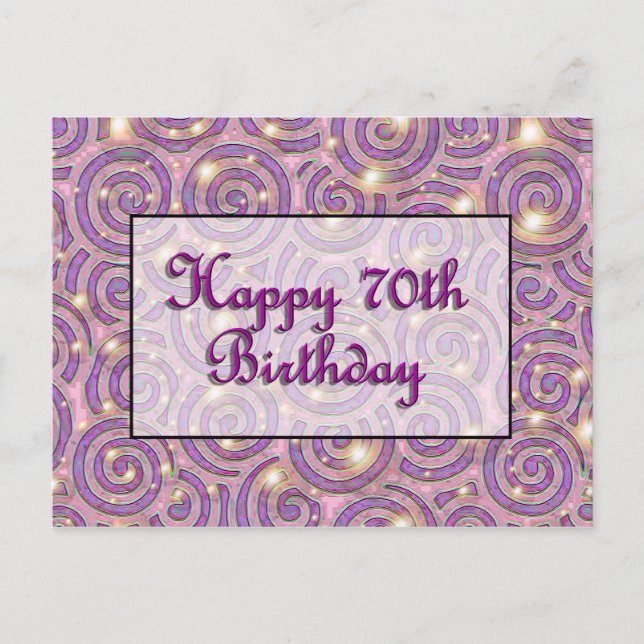 Happy 70th Birthday Postcard (Front)