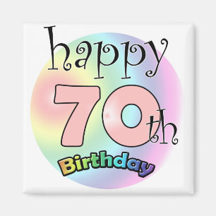 Happy 70th Birthday (roze) Magnet