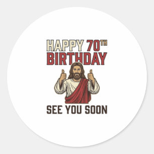 Happy 70th Birthday See You Soon Vintage Shirt Classic Round Sticker
