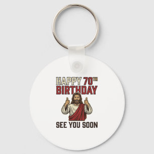Happy 70th Birthday See You Soon Vintage Shirt Key Ring