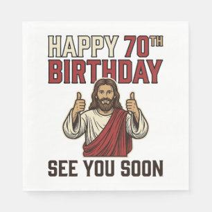 Happy 70th Birthday See You Soon Vintage Shirt Napkin