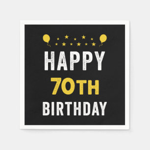 Happy 70th Birthday Septuagenarian Celebration Napkin