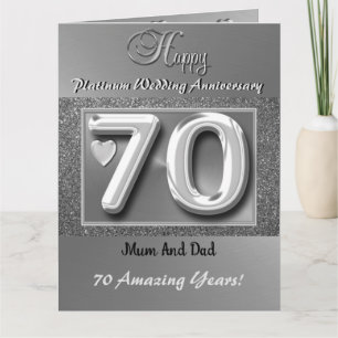 Happy 70th Wedding Anniversary Card Mum And Dad
