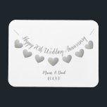Happy 70th Wedding Anniversary Platinum Mom & Dad Magnet<br><div class="desc">Happy 70th Wedding Anniversary mom and dad platinum wedding anniversary magnet,  with heart bunting design.
The modern magnet includes space for the wedding date of the couple.  A affordable gift for parents who are celebrating 70 years of marriage.
A matching card is also available in this design.</div>