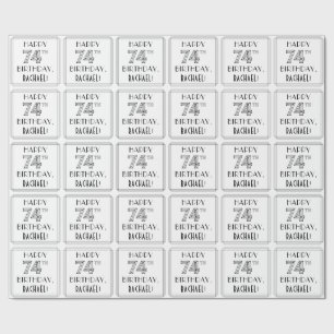 HAPPY 74TH BIRTHDAY; Art Deco Style; Custom Name Wrapping Paper