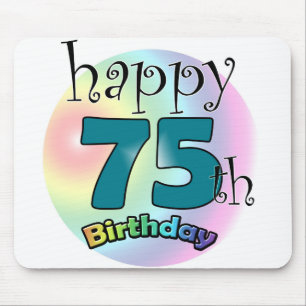 Happy 75th birthday (blauw) mouse pad