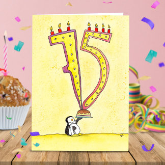 Happy 75th Birthday greeting card by Nicole Janes