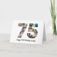 Happy 75th Birthday Number 75 Custom Photo Collage