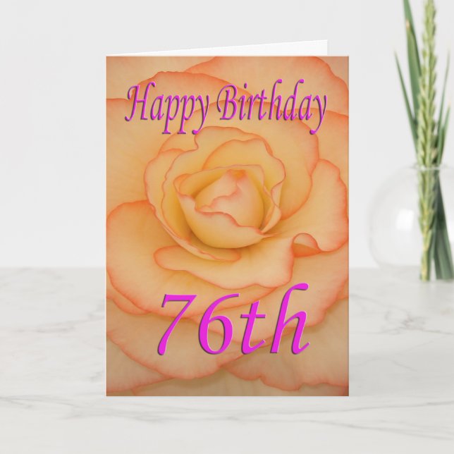 Happy 76th Birthday Flower Card (Front)