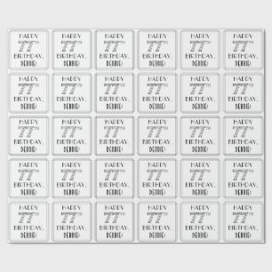 HAPPY 77TH BIRTHDAY; Art Deco Style; Custom Name Wrapping Paper