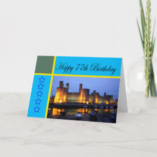 Happy 77th Birthday Caernarfon Castle Card