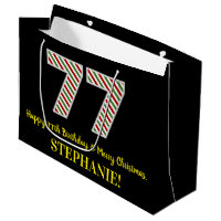 Happy 77th Birthday & Merry Christmas, Custom Name