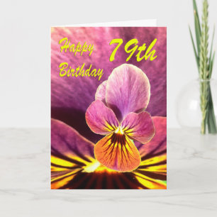 Happy 79th Birthday Flower Pansy Card