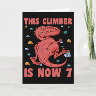 Happy 7 Birthday 7 Year Old Climber Climbing 7th B Card