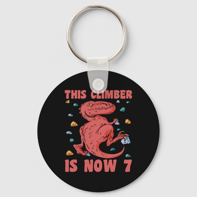 Happy 7 Birthday 7 Year Old Climber Climbing 7th B Key Ring (Front)