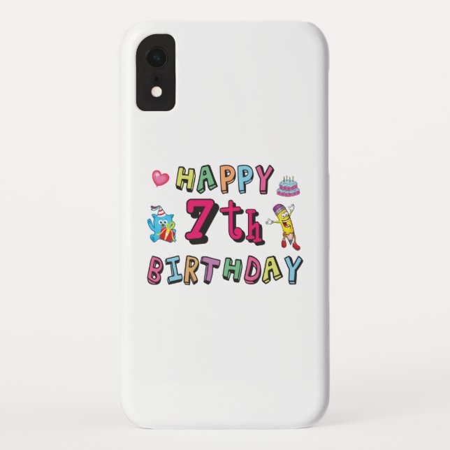 Happy 7th Birthday. 7 year old. Case-Mate iPhone Case (Back)