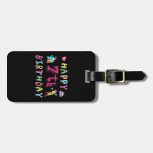 Happy 7th Birthday. 7 year old. Luggage Tag