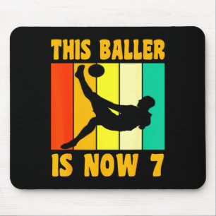 Happy 7th Birthday 7 Year Old Vintage Soccer 7th B Mouse Pad