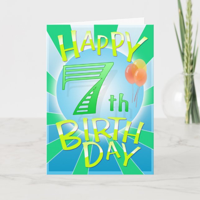 Happy 7th Birthday Card (Front)